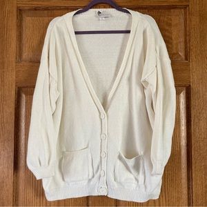 Vintage Greg Adams Ivory Cardigan Sweater Plus Size
